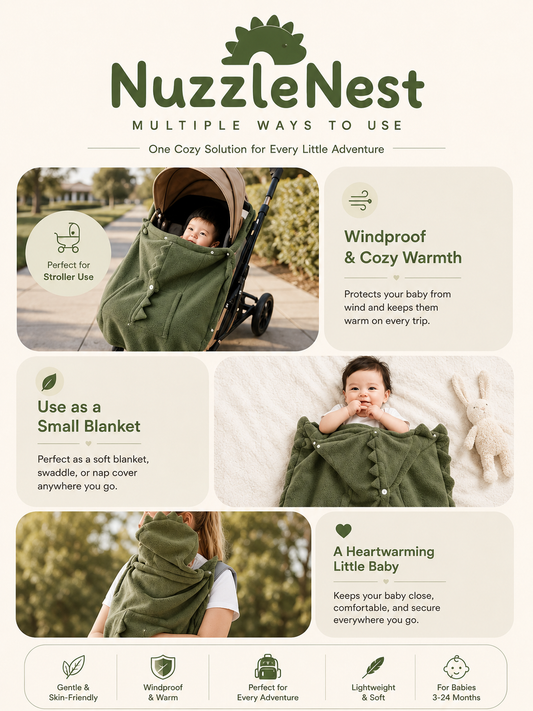 NuzzleNest Dinosaur Baby Carrier Cover